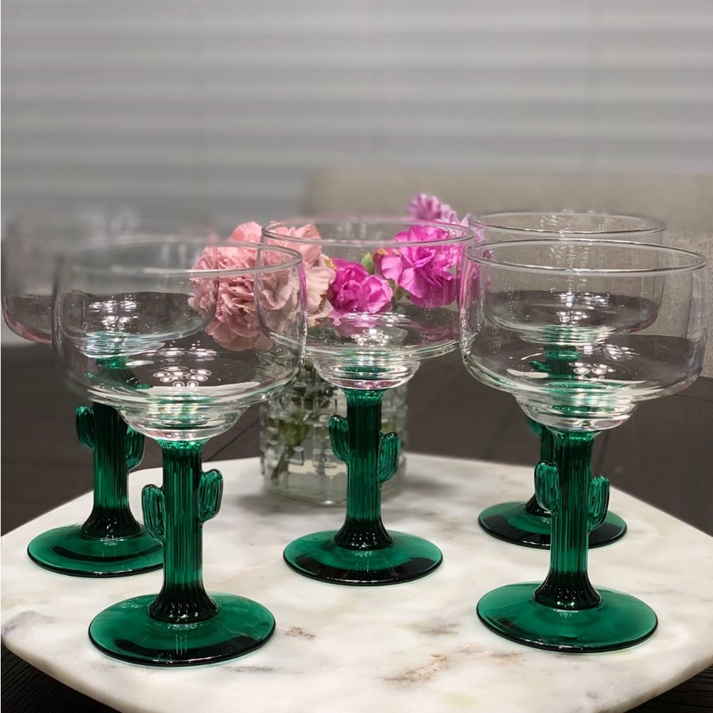 Set of five Cary’s margarita glasses. No cracks/scratches/chips.